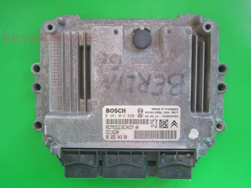 ECU Citroen Berlingo 1.6HDI 9665594380 0281012620 EDC16C34 9HW