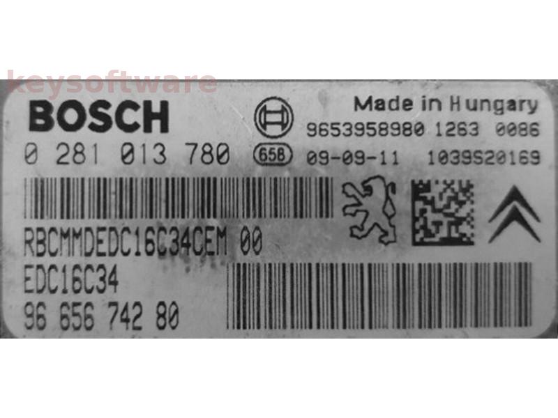 ECU Citroen C4 1.6 9665674280 0281013780 EDC16C34 {