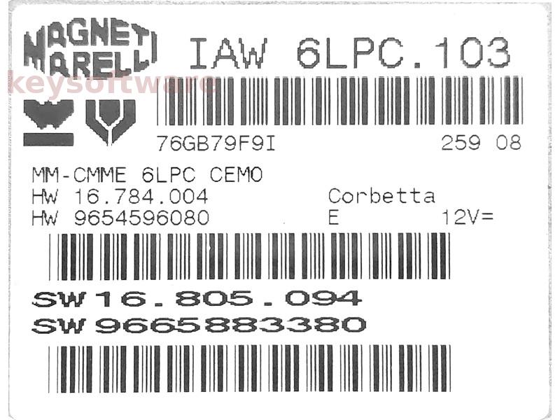 ECU Citroen C3 1.4 9665883380 9654596080 IAW 6LPC.103