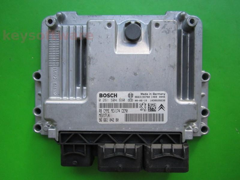 ECU Citroen C4 1.6 9666104280 0261S04690 MEV17.4