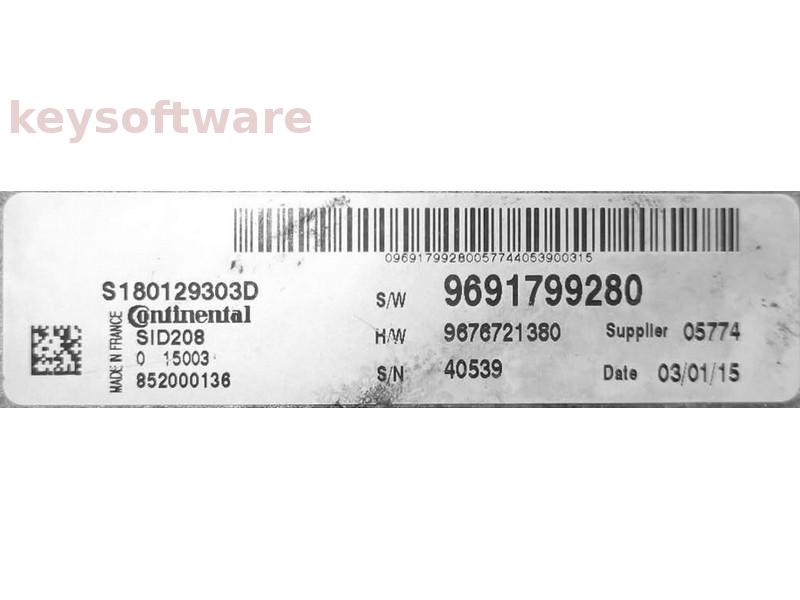 ECU Peugeot Boxer 2.2HDI 9691799280 S180129303D SID208 {