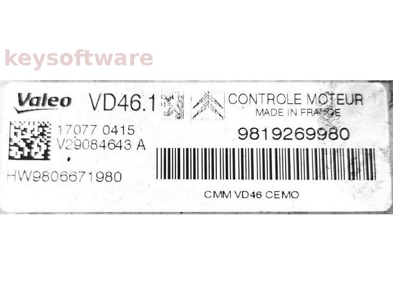 ECU Peugeot 308 1.2 9819269980 VD46.1 {