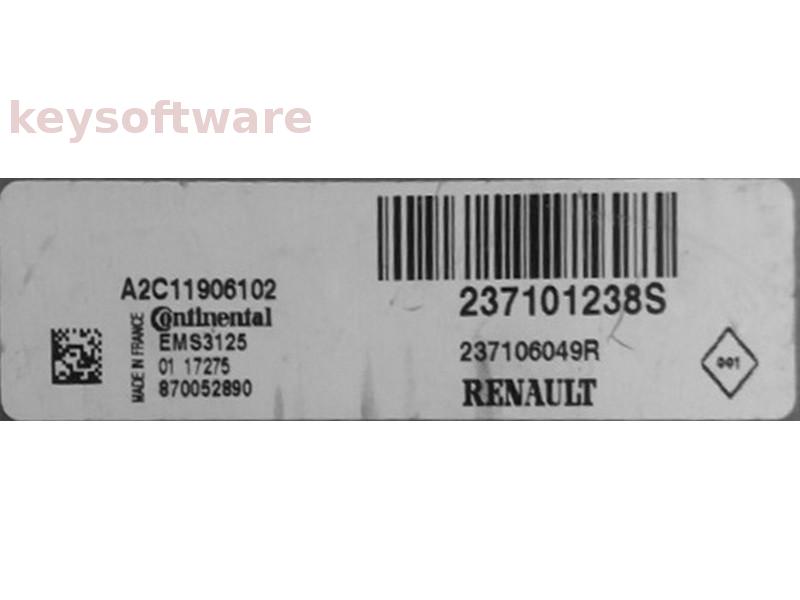 ECU Dacia Logan 1.0 237101238S 237106049R EMS3125 {