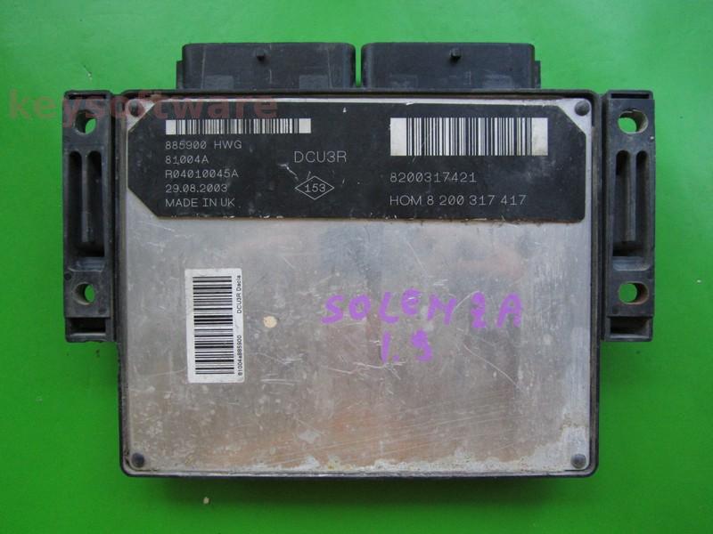 ECU Dacia Solenza 1.9D 8200317421 8200317417 DCU3R