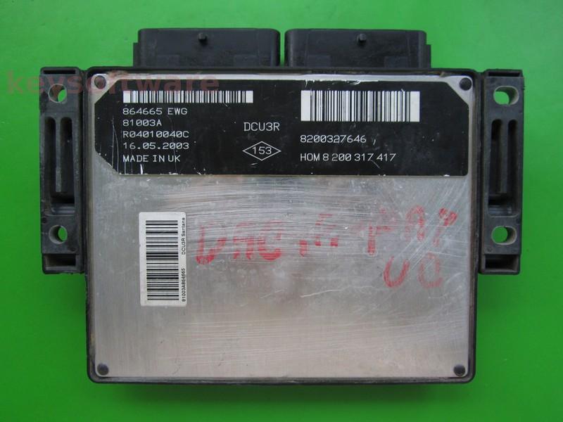 ECU Dacia Solenza 1.9D 8200327646 8200317417 DCU3R