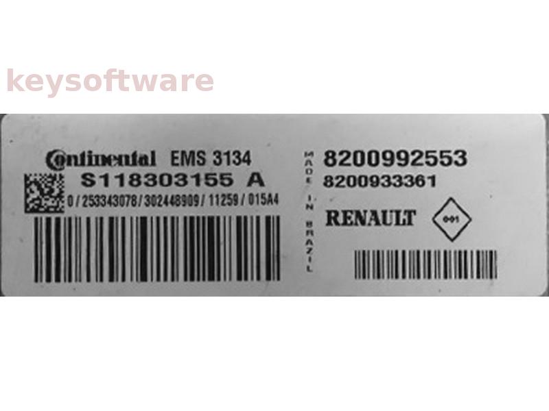 ECU Dacia Sandero 1.0 8200992553 S118303155A EMS3134