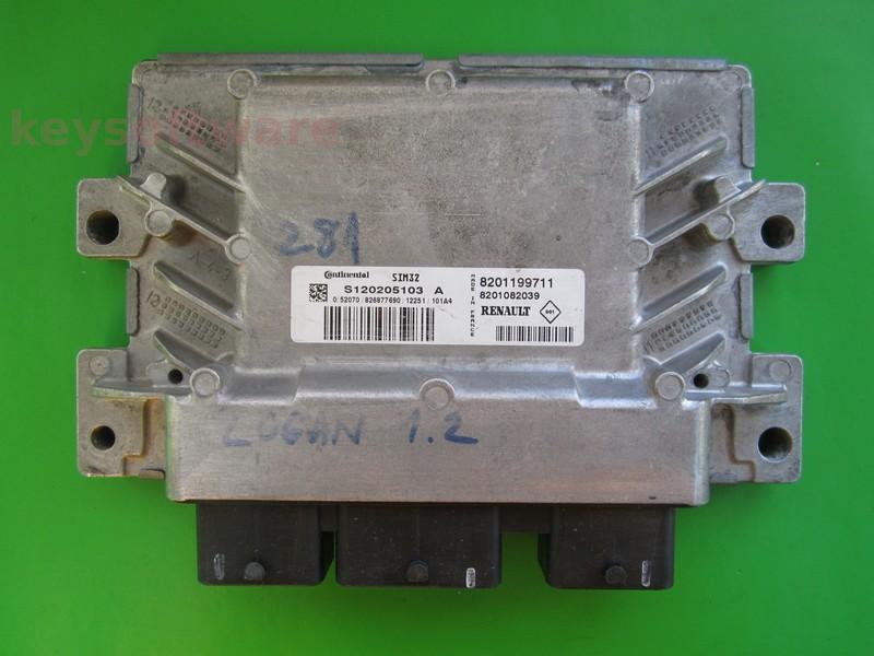 ECU Dacia Logan 1.2 8201199711 S120205103A SIM32