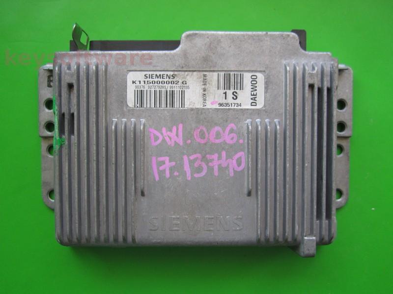 ECU Daewoo Matiz 0.8 K115000002G 96351734 1S