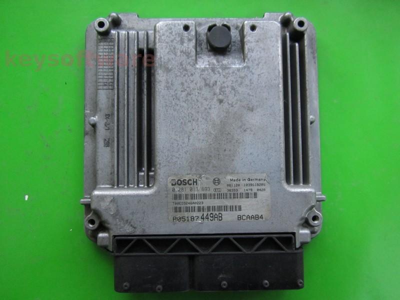 ECU Dodge Caliber 2.0CRD P05187449AB 0281013693 EDC16U31 +{