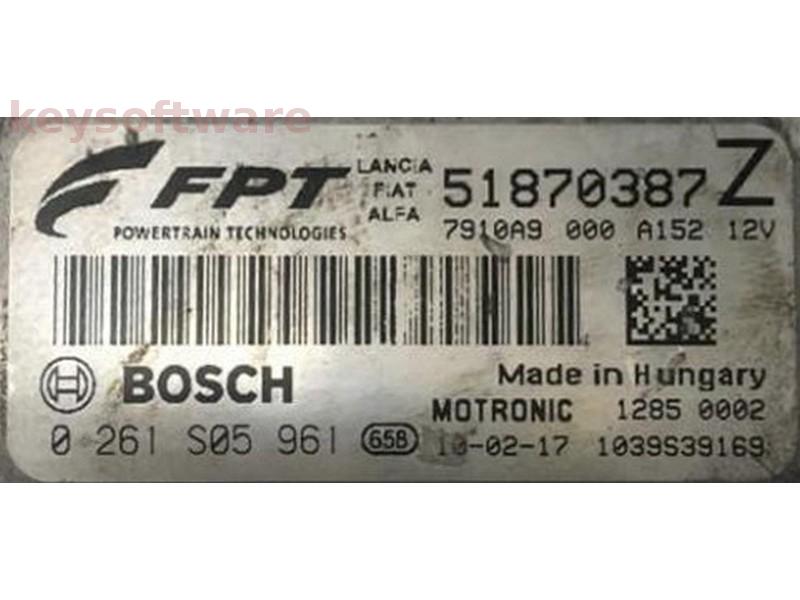 ECU Fiat Bravo 1.4 51870387 0261S05961 ME7.9.10 {