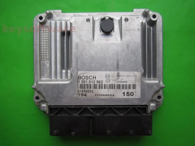 ECU Fiat Croma 1.9JTD 51854282 0281012962 EDC16C39