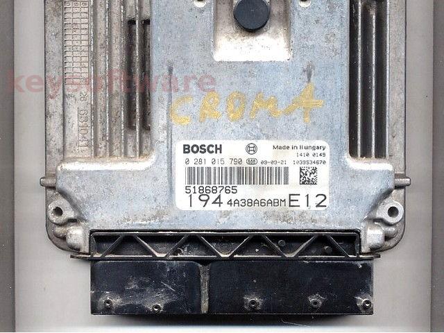 ECU Fiat Croma 1.9JTD 51868765 0281015790 EDC16C39 {
