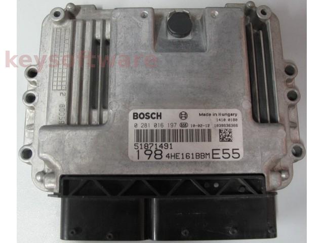 ECU Fiat Bravo 1.6JTD 51871491 0281016197 EDC16C39 {