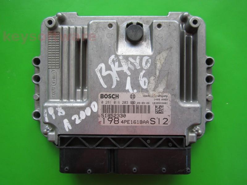 ECU Fiat Bravo 1.6JTD 51852330 0281016203 EDC16C39