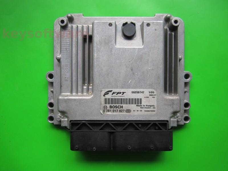 ECU Fiat 500 1.6JTD 55259747 0281017827 EDC17C49 }
