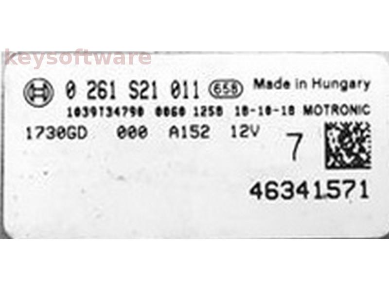 ECU Fiat 500 1.4 46341571 0261S21011 ME17.3.0{