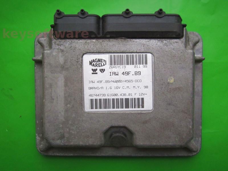 ECU Fiat Bravo 1.6 46744739 6160043801 IAW 49F.B9 }