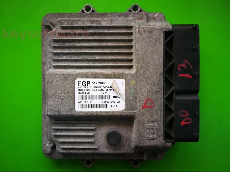 ECU Fiat Doblo 1.3JTD 51779335 7160004302 6F3.D3