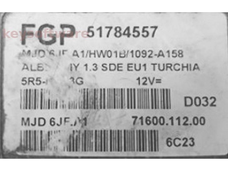 ECU Fiat Doblo 1.3JTD 51784557 7160011200 6JF.A1 {