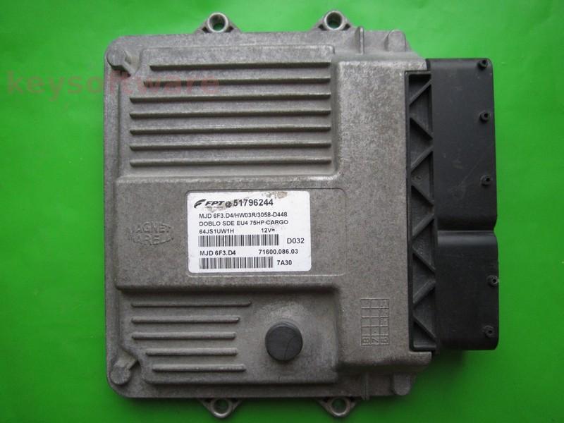 ECU Fiat Doblo 1.3JTD 51796244 7160008603 6F3.D4 }+