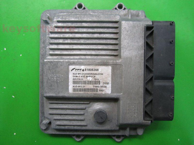 ECU Fiat Doblo 1.3JTD 51805368 7160019200 6F3.D1 {+
