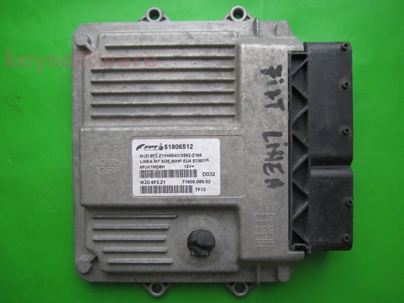 ECU Fiat Linea 1.3JTD 51806512 6F3.Z1 }
