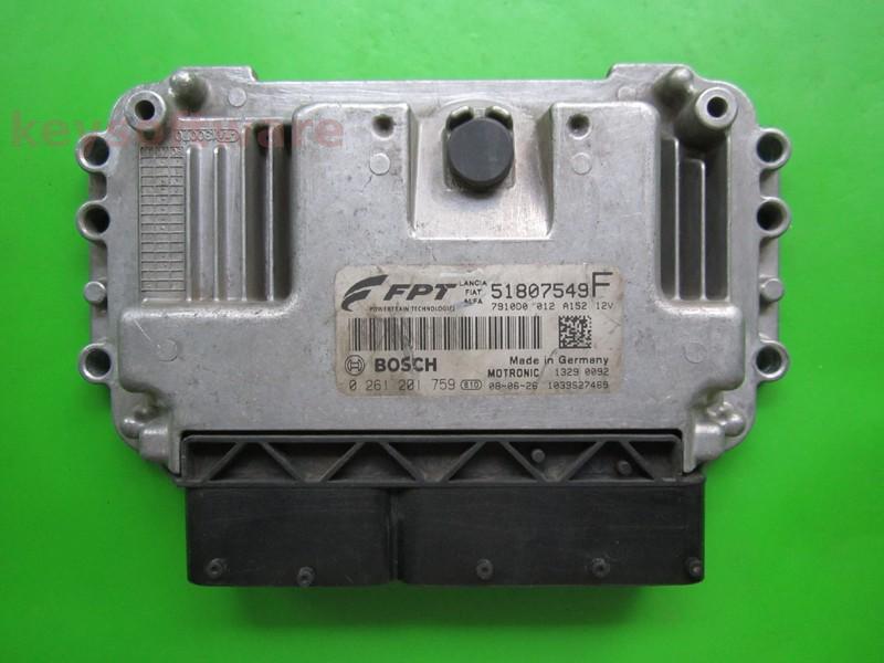 ECU Fiat 500 1.4 51807549 0261201759 ME7.9.10