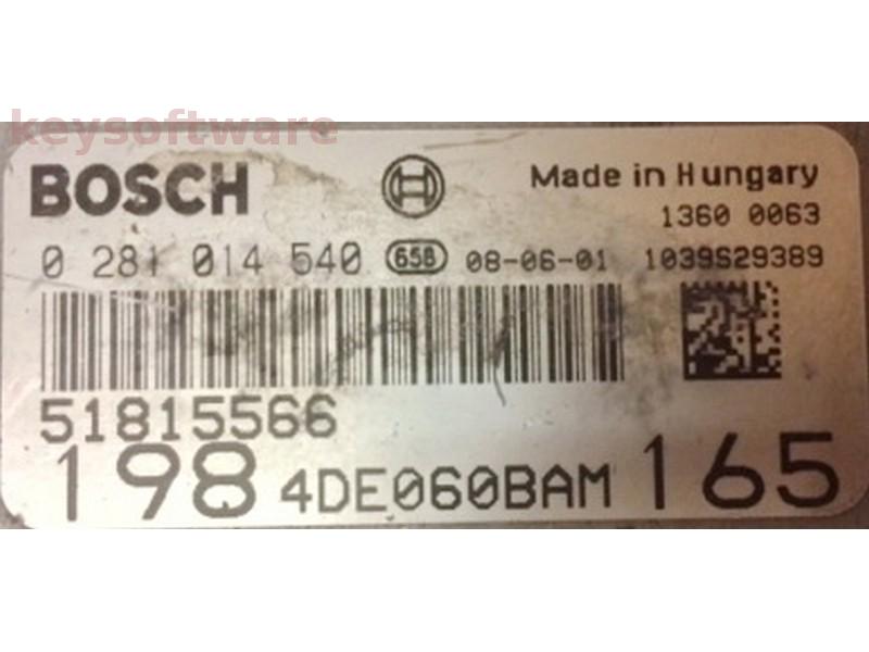 ECU Fiat Bravo 2.0JTD 51815566 0281014540 EDC16C39 {