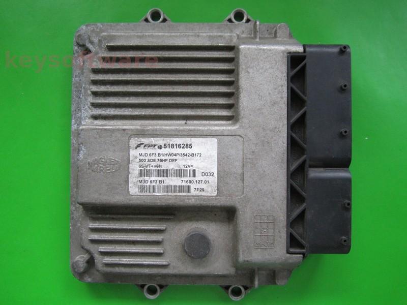 ECU Fiat 500 1.3JTD 51816285 7160012701 6F3.B1 HW04P