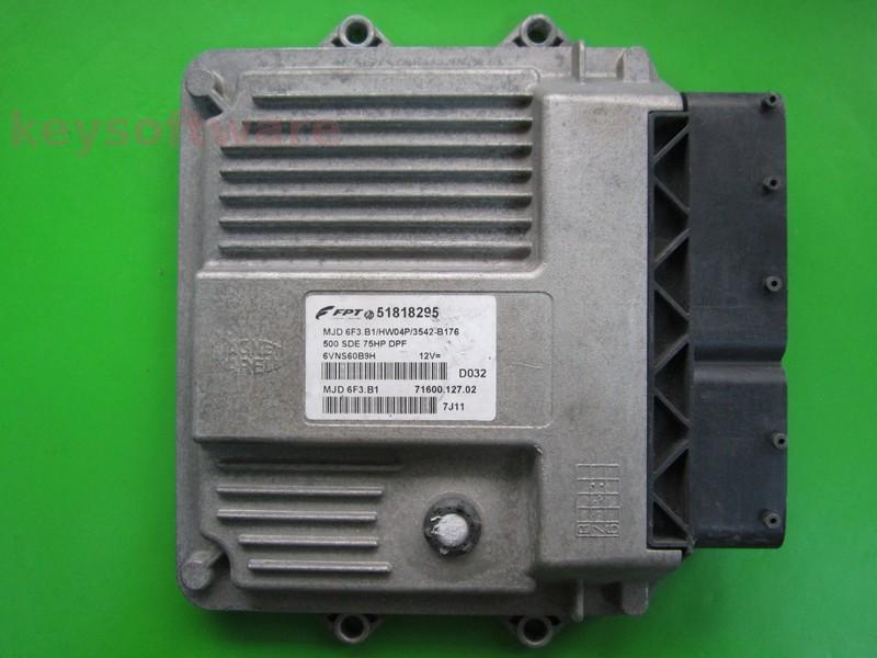 ECU Fiat 500 1.3JTD 51818295 7160012702 6F3.B1 HW04P } +