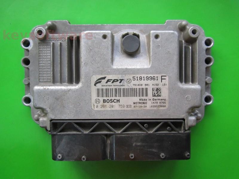 ECU Fiat 500 1.4 51819961 0261201759 ME7.9.10 {