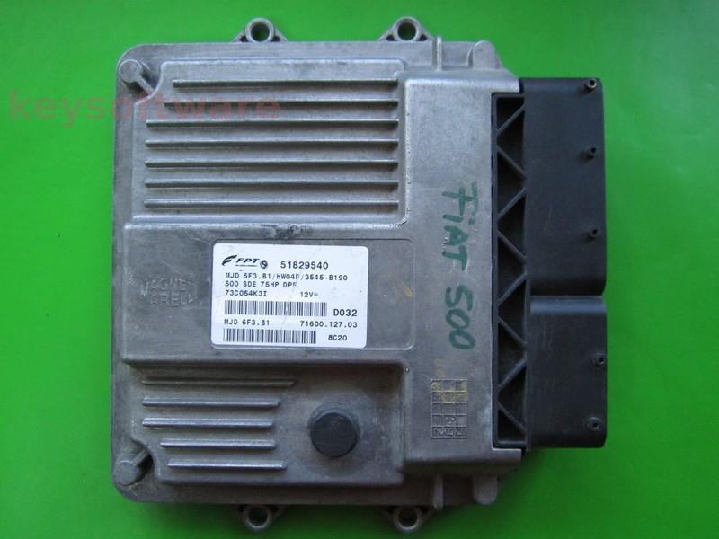 ECU Fiat 500 1.3JTD 51829540 7160012703 6F3.B1 HW04P }