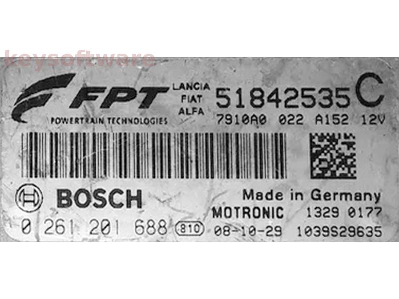 ECU Fiat Bravo 1.4 51842535 0261201688 ME7.9.10