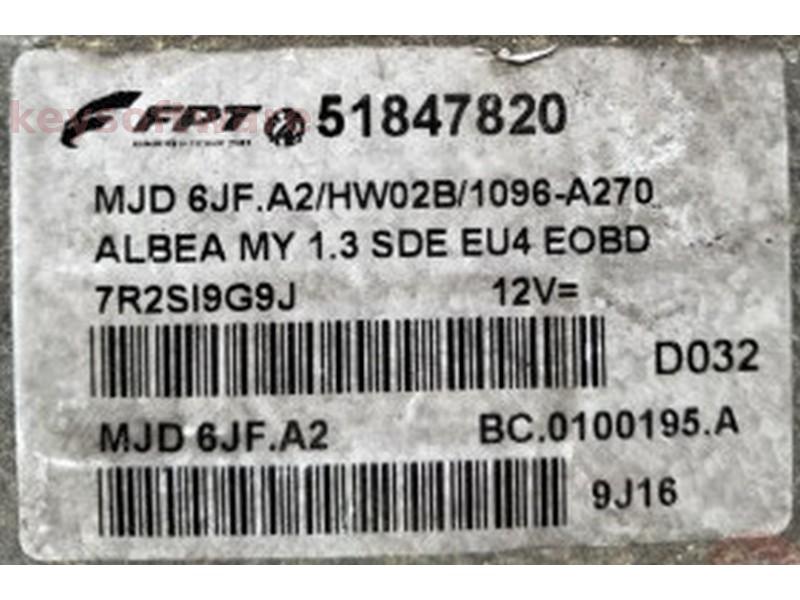 ECU Fiat Albea 1.3JTD 51847820 6JF.A2