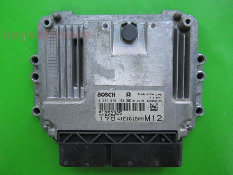 ECU Fiat Bravo 1.6JTD 51852325 0281016198 EDC16C39 }