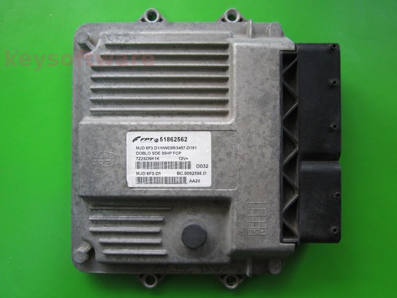 ECU Fiat Doblo 1.3JTD 51862562 6F3.D1 {+