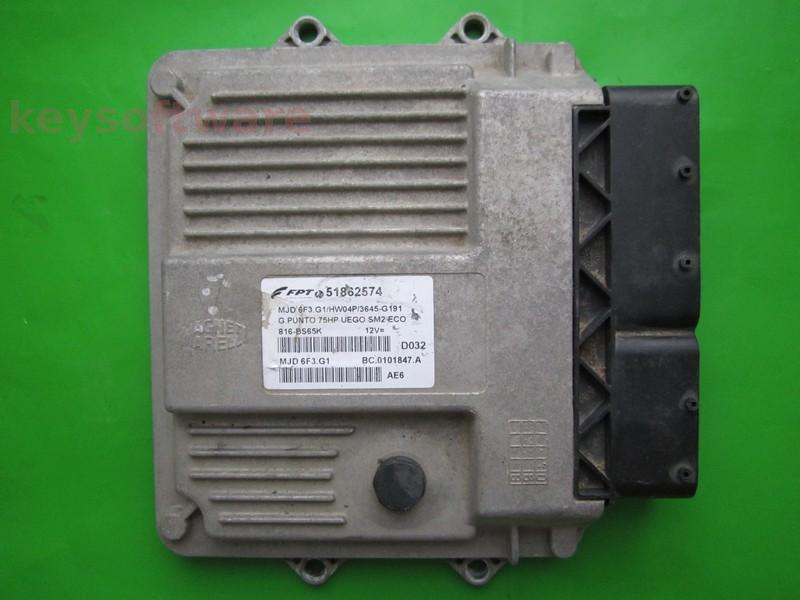 ECU Fiat Grande Punto 1.3JTD 51862574 6F3.G1 HW04P