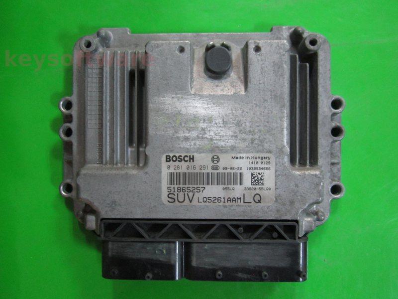 ECU Fiat Sedici 2.0JTD 51865257 0281016291 EDC16C39 D20AA