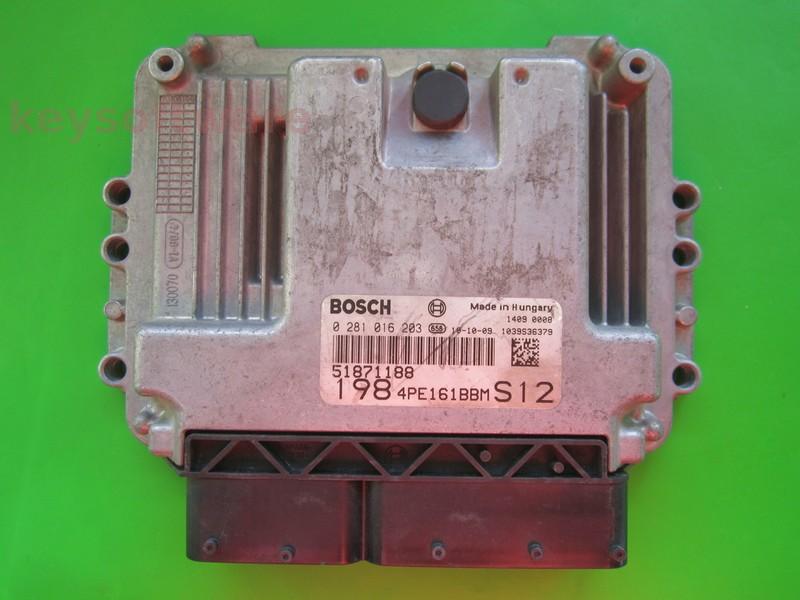 ECU Fiat Bravo 1.6JTD 51871188 0281016203 EDC16C39