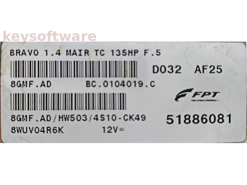 ECU Fiat Bravo 1.4 51886081 8GMF.AD {