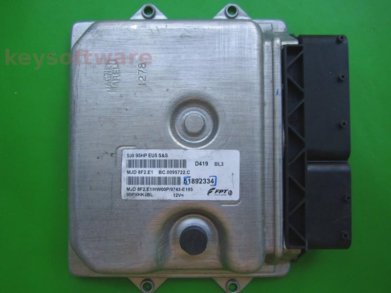 ECU Fiat 500 1.3JTD 51892334 8F2.E1 }