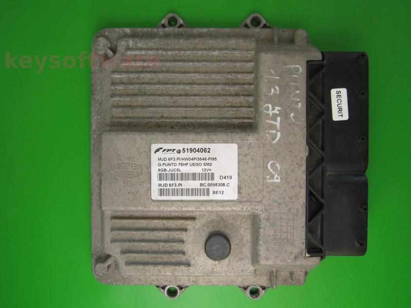 ECU Fiat Grande Punto 1.3JTD 51904062 6F3.PI HW04P
