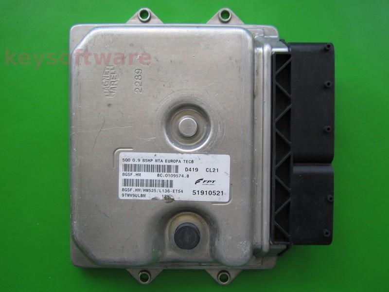 ECU Fiat 500 0.9 51910521 8GSF.HM