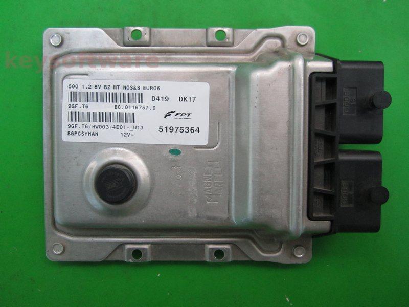 ECU Fiat 500 1.2 51975364 9GF.T6 {+