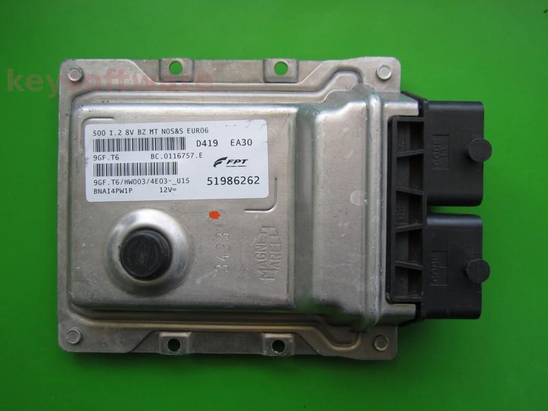 ECU Fiat 500 1.2 51986262 9GF.T6 EURO6 }