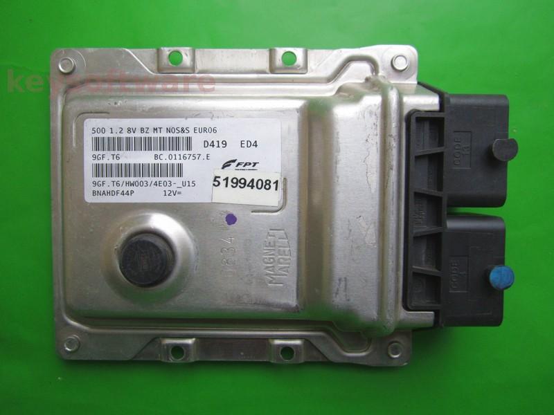 ECU Fiat 500 1.2 51994081 9GF.T6 EURO6 {