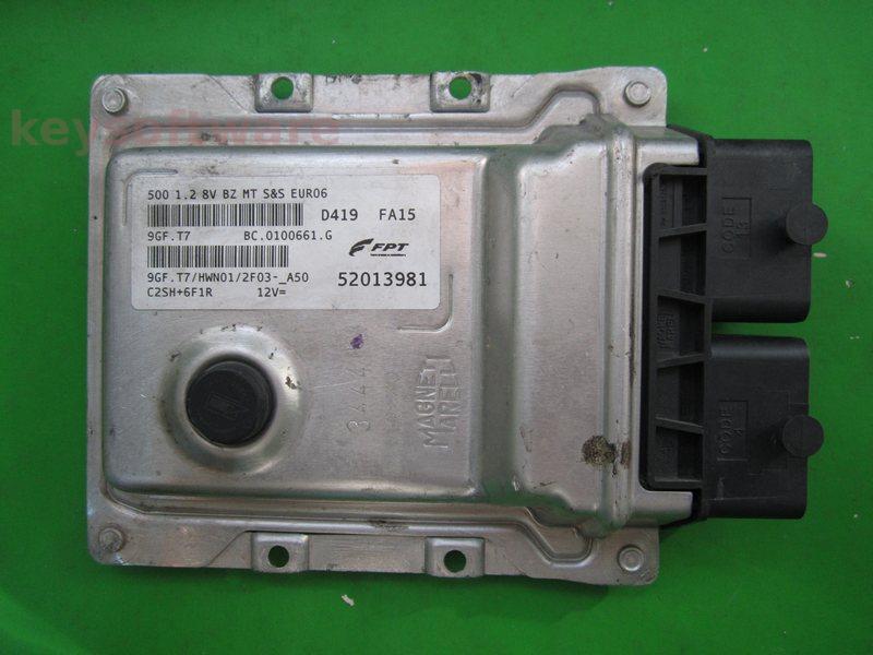 ECU Fiat 500 1.2 52013981 9GF.T7