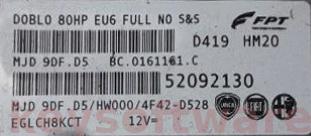 ECU Fiat Doblo 1.3 52092130 9DF.D5 {