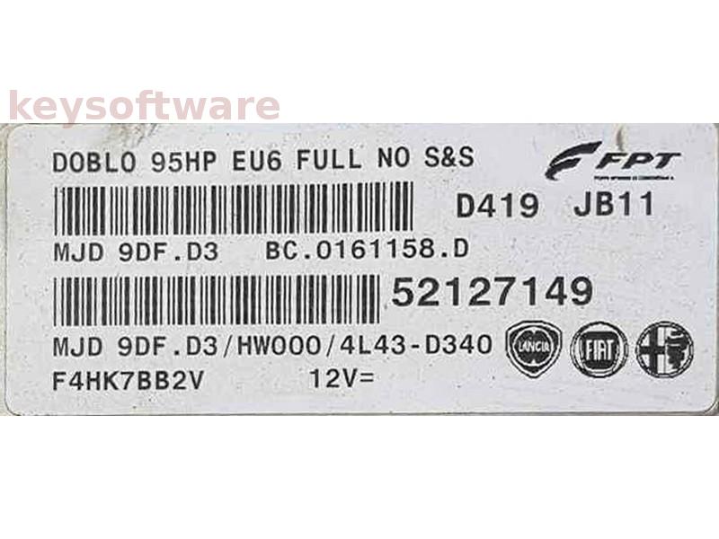 ECU Fiat Doblo 1.3JTD 52127149 9DF.D3