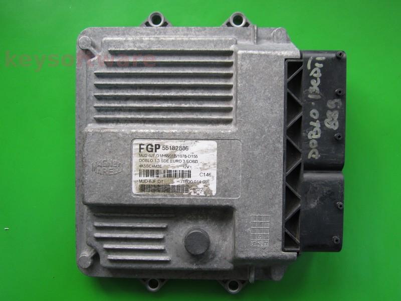 ECU Fiat Doblo 1.3JTD 55182886 7160001402 6JF.D1 {+